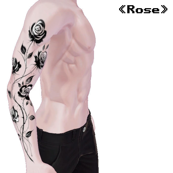 Zev/ゼヴ&珍飯亭共通ボディ ライトアームタトゥー2セット《Rose》《Knight》