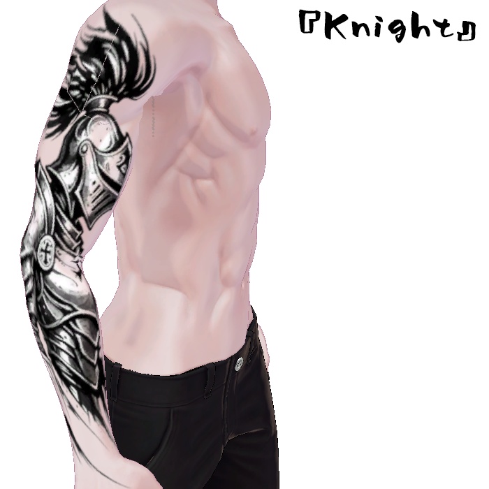 Zev/ゼヴ&珍飯亭共通ボディ ライトアームタトゥー2セット『Rose』『Knight』