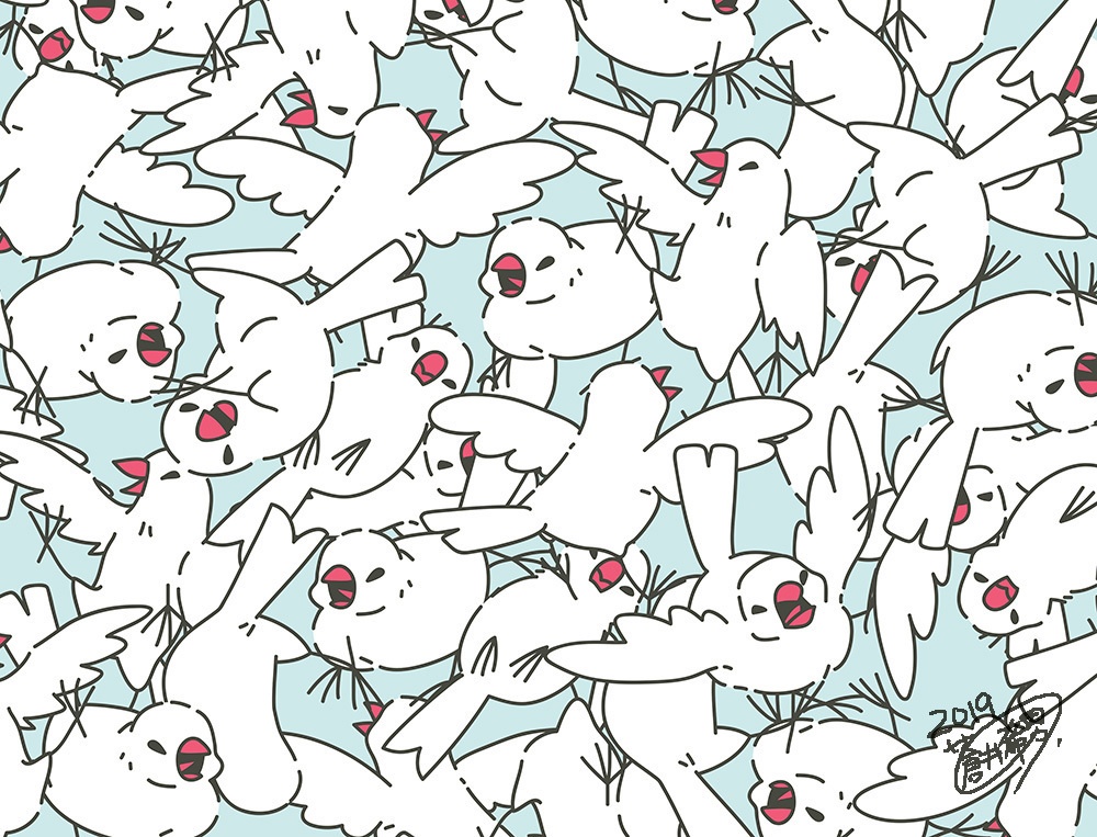 「きりもみ文鳥」マスキングテープ