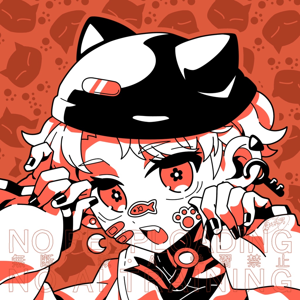 【原画変更しました】原画バッジ「ねこしべ」