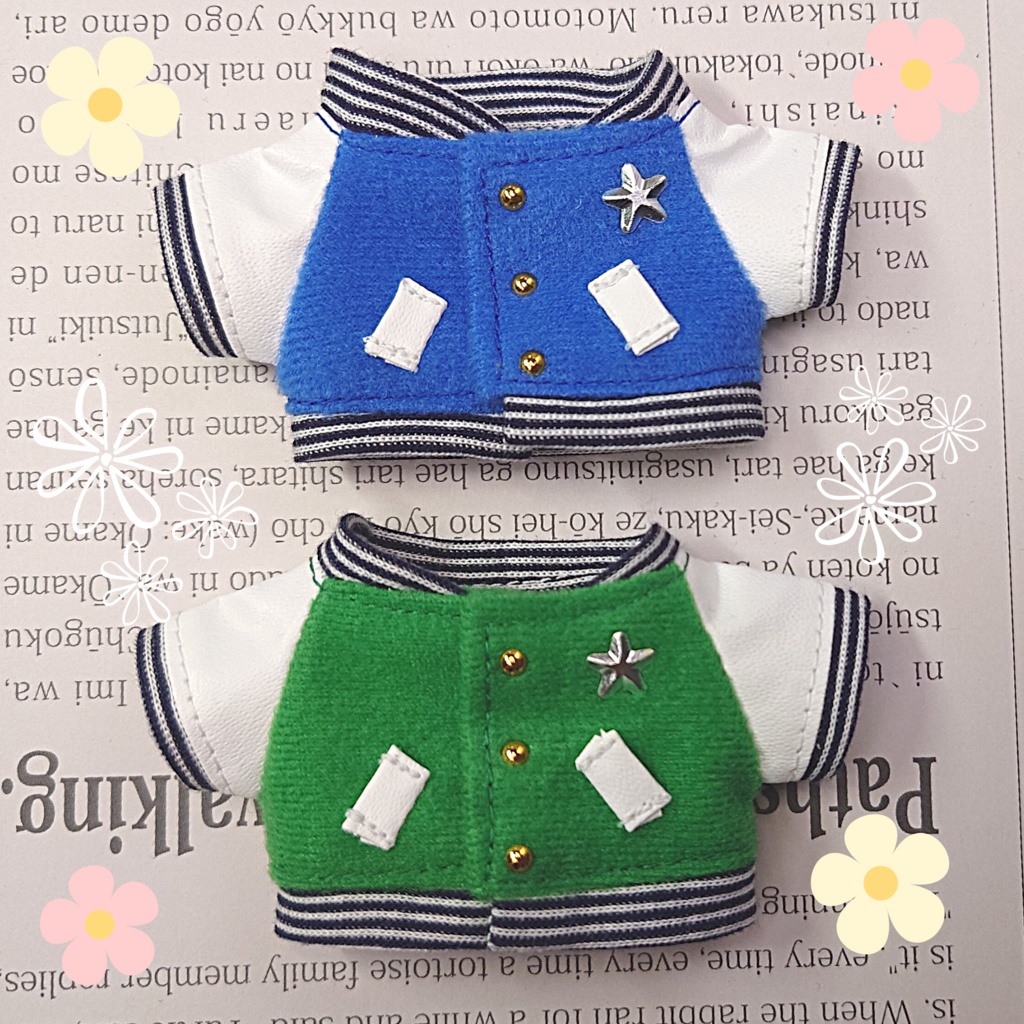 ☆感謝価格☆【10cmぬい服】セミオーダーメイド文字刺繍入りスタジャン