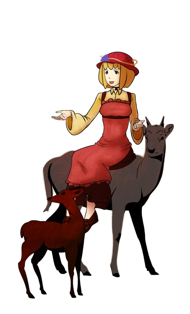 東方花札風イラスト合同第二弾『百華蒐集』-紅葉に鹿ー