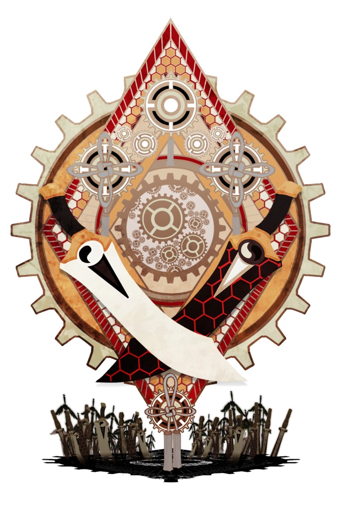 線画素材 FGO 干将莫邪(かんしょう・ばくや) 線画・着色付き