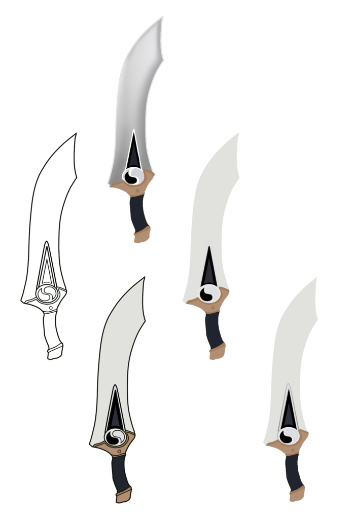 線画素材 FGO 干将莫邪(かんしょう・ばくや) 線画・着色付き