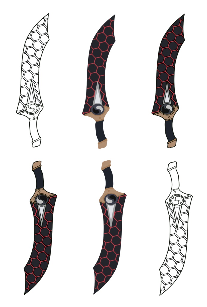 線画素材 FGO 干将莫邪(かんしょう・ばくや) 線画・着色付き