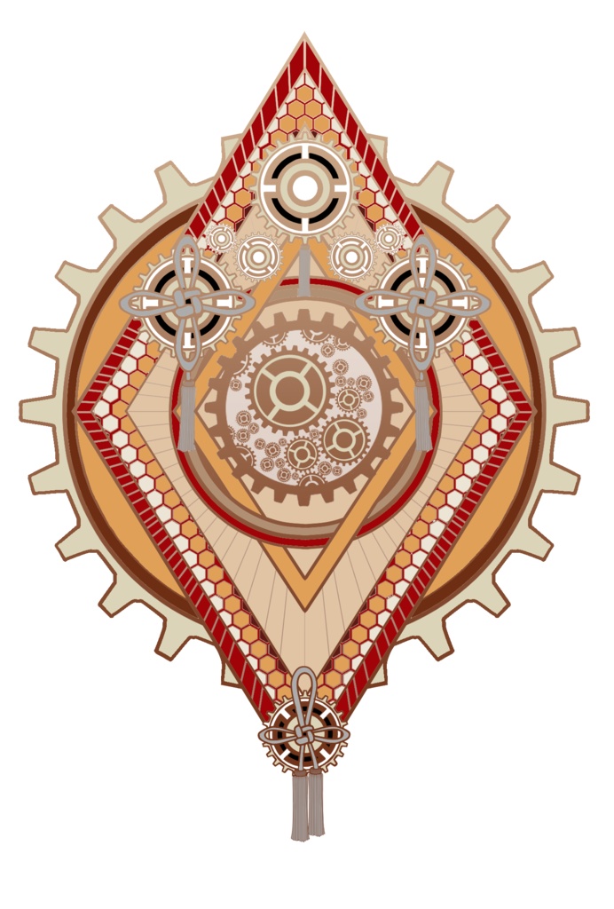 素材模様162 干将莫邪をテーマに描いた模様イラスト