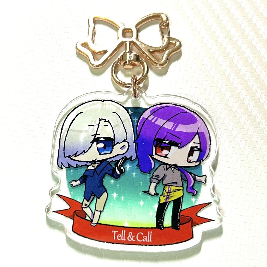 【値下げしました】【アクリルキーホルダー】SilverGrayデフォルメペアアクキー【B:テル&コール】
