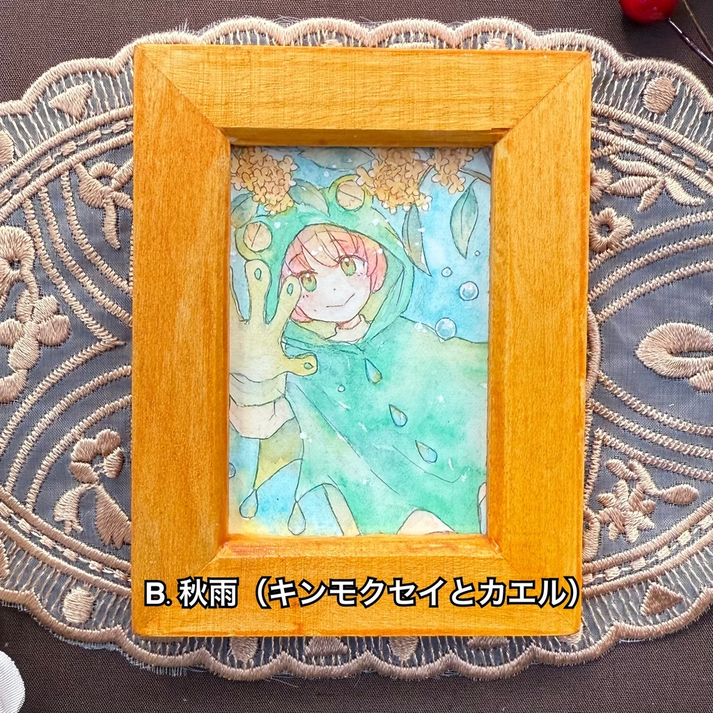 【ミニ原画】秋の花と小さな生き物シリーズ