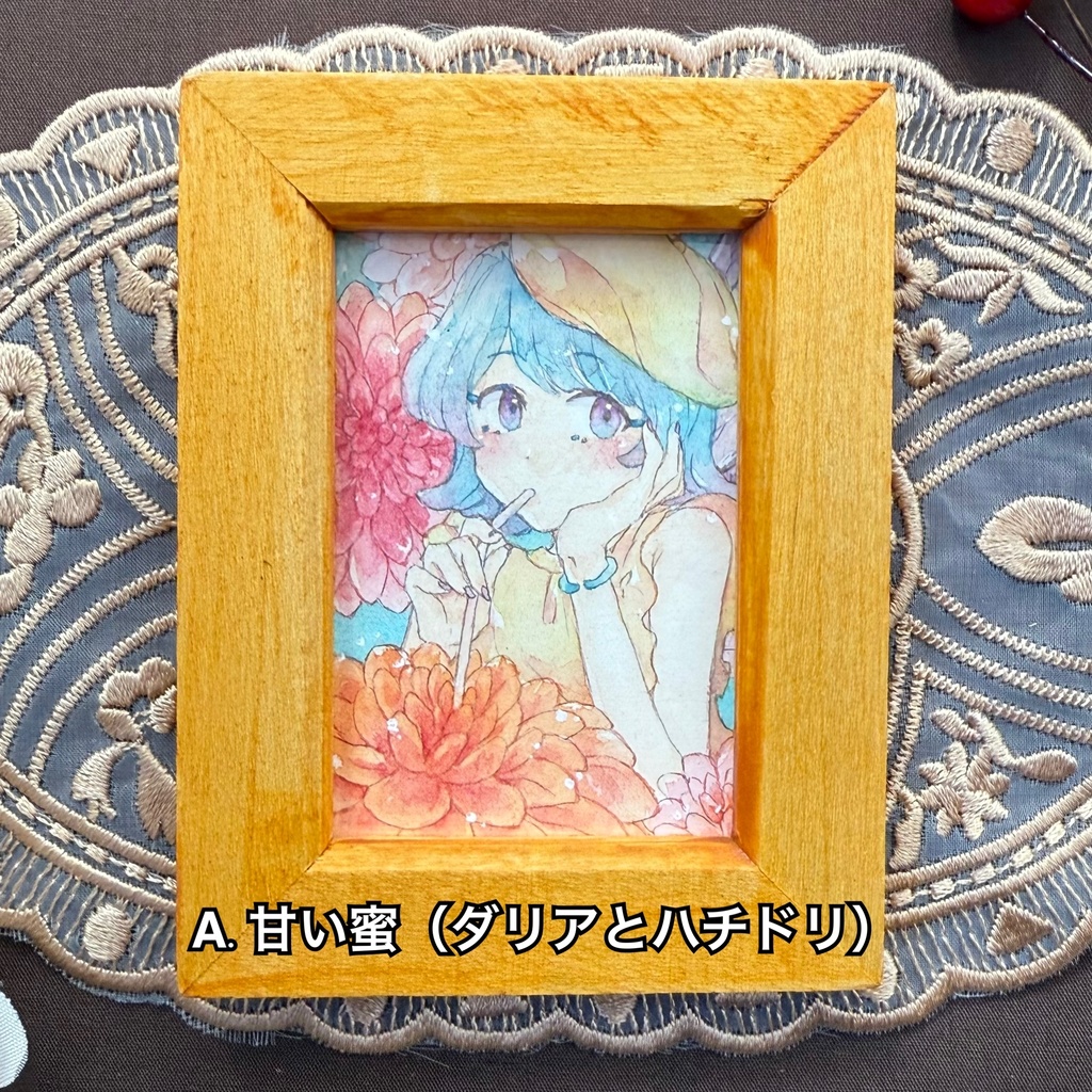 【ミニ原画】秋の花と小さな生き物シリーズ