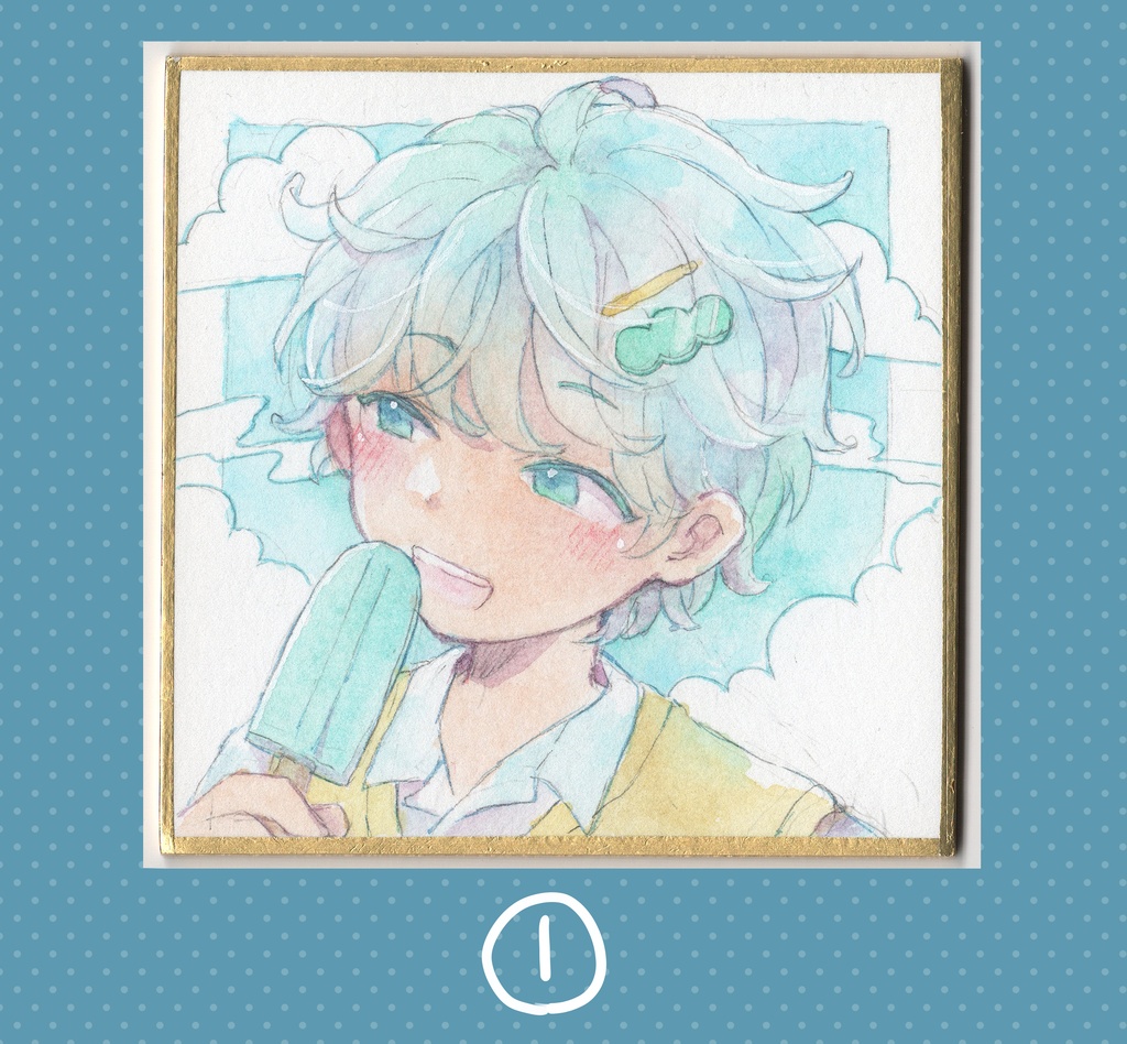 【水彩原画】水彩強化マラソン2025 ミニ色紙 1〜6