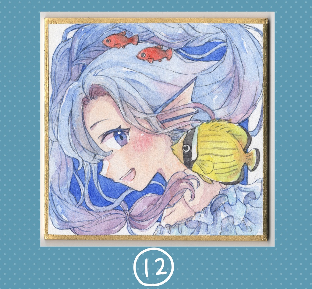 【水彩原画】水彩強化マラソン2025 ミニ色紙 7〜12