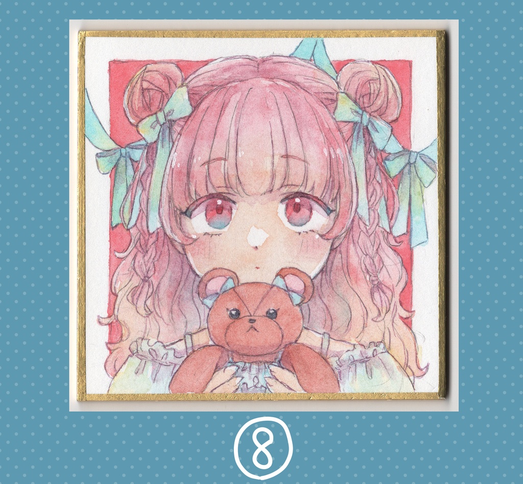 【水彩原画】水彩強化マラソン2025 ミニ色紙 7〜12