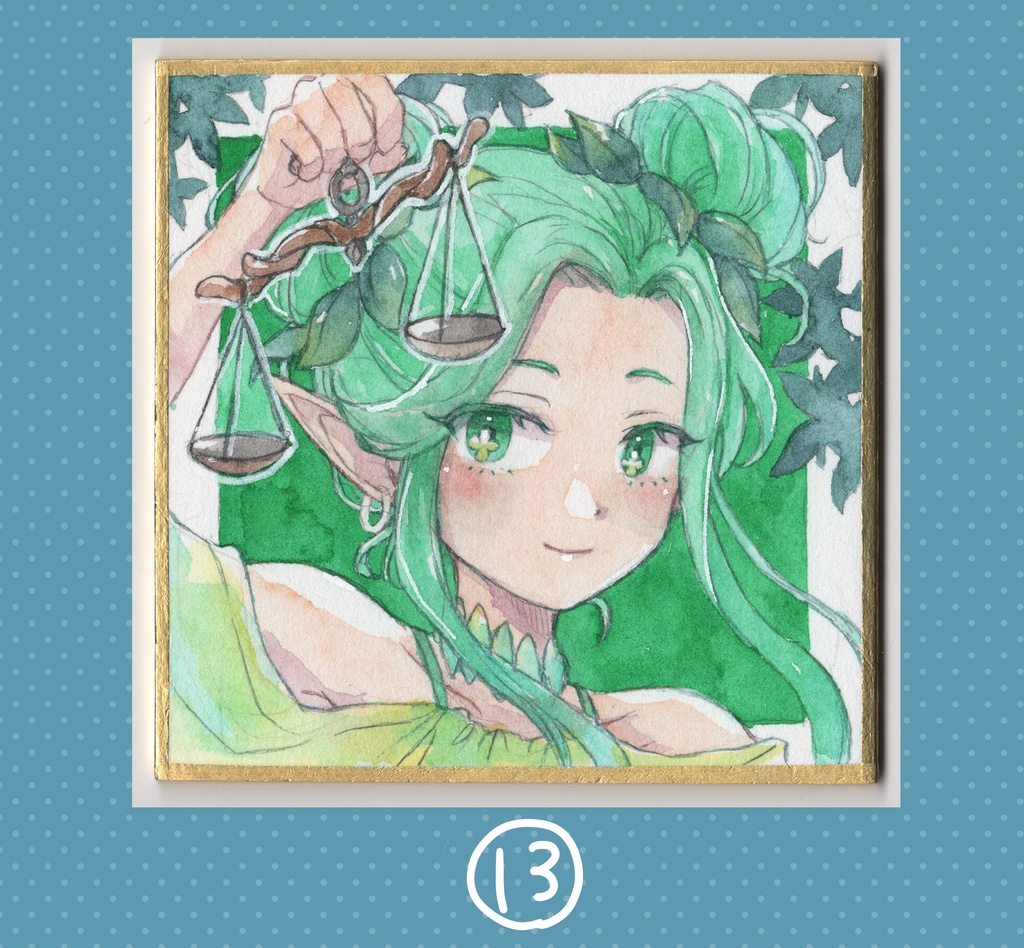 【水彩原画】水彩強化マラソン2025 ミニ色紙 13〜18