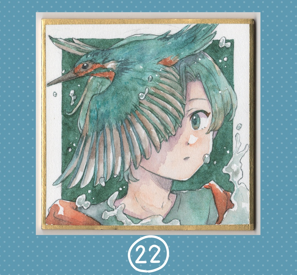 【水彩原画】水彩強化マラソン2025 ミニ色紙 19〜24