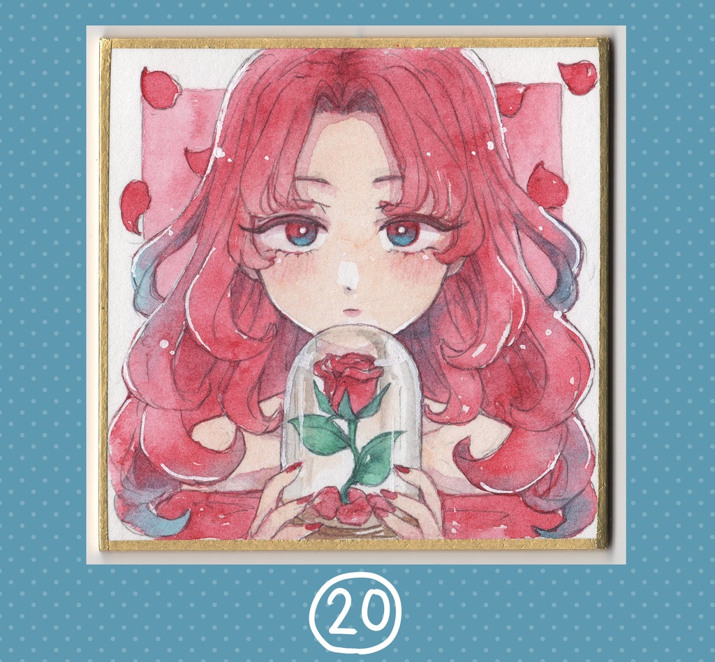 【水彩原画】水彩強化マラソン2025 ミニ色紙 19〜24