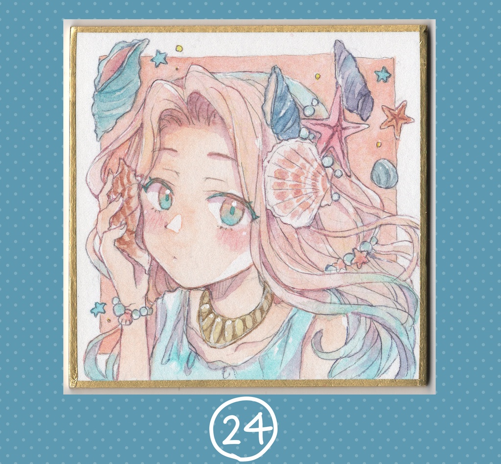 【水彩原画】水彩強化マラソン2025 ミニ色紙 19〜24