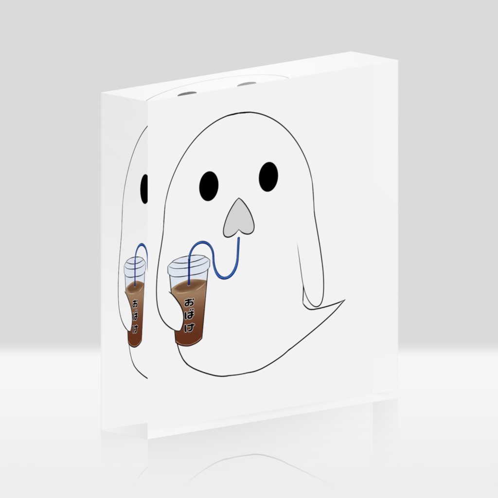 『おばけちゃん』アクリルブロック クリア/ホワイト