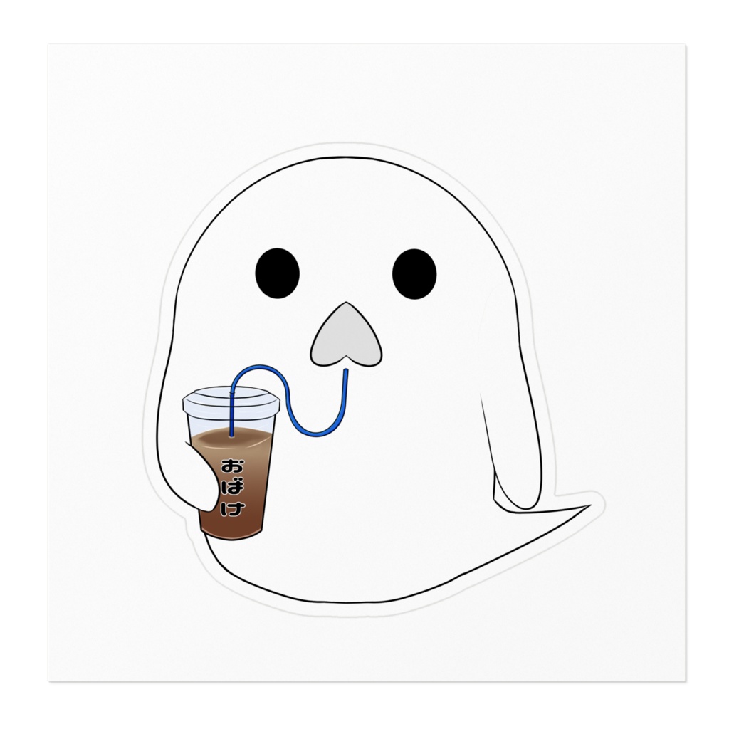 『おばけちゃん』ステッカー ホワイト/クリア