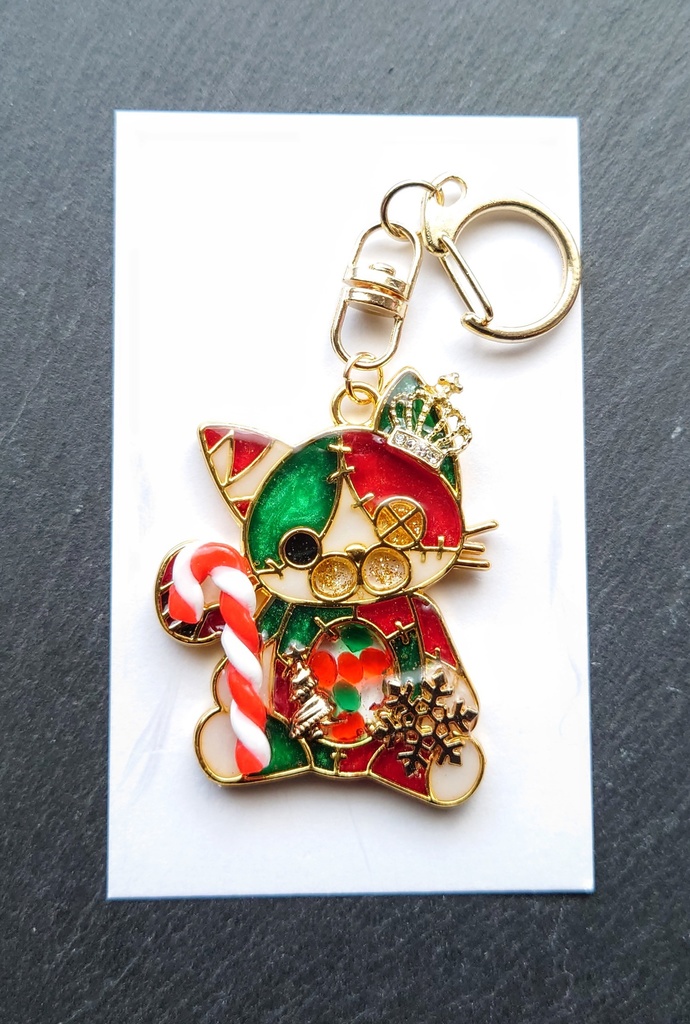 ツギハギネコクリスマス【キーホルダー】