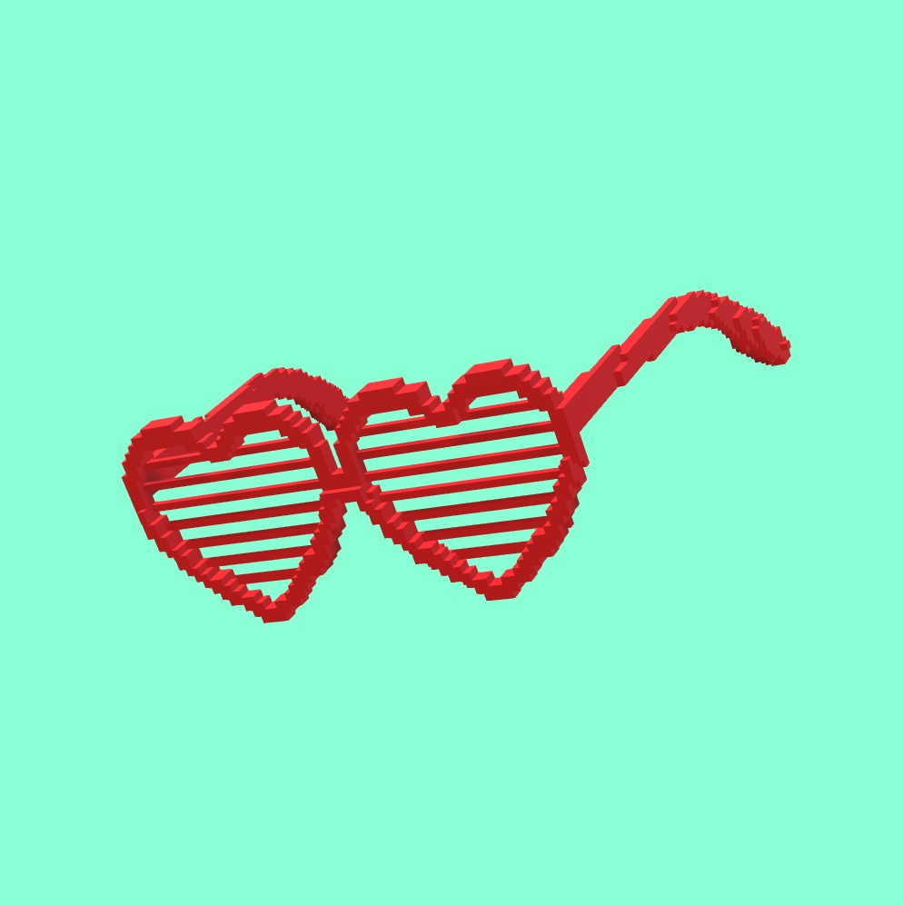 HEART GLASSES BARS PIXEL