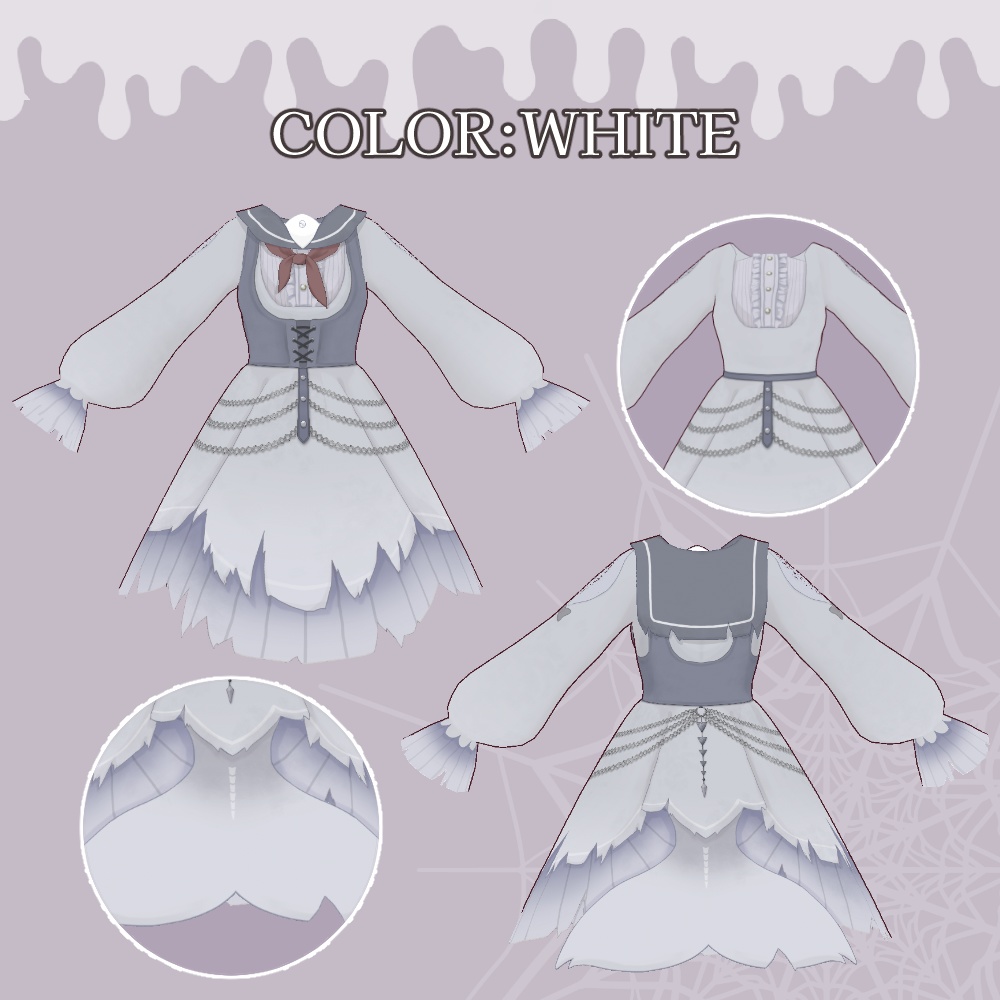 【無料版/支援版】セーラーくじらワンピース~ホラーバージョン~ Vroid用テクスチャセット