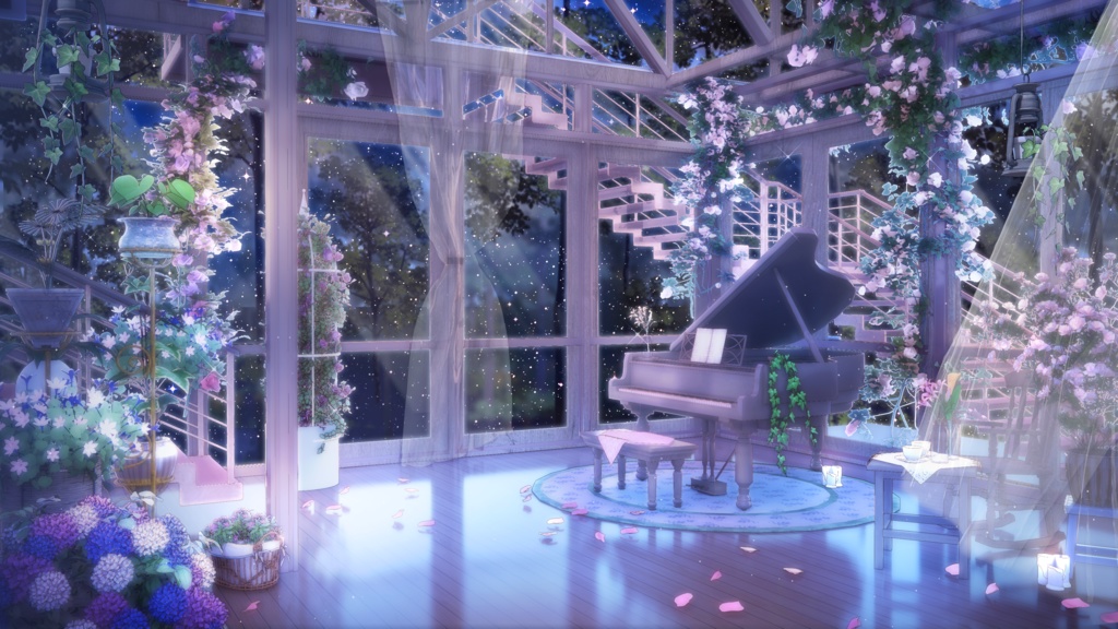 【動く背景】ホワイトデーUI 木陰と花の便り/雑談配信画面+UI【VTuberさん向け】