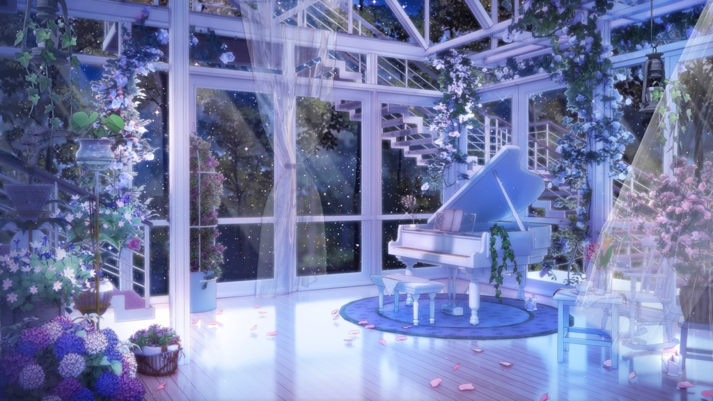 【動く背景】ホワイトデーUI 木陰と花の便り/雑談配信画面+UI【VTuberさん向け】