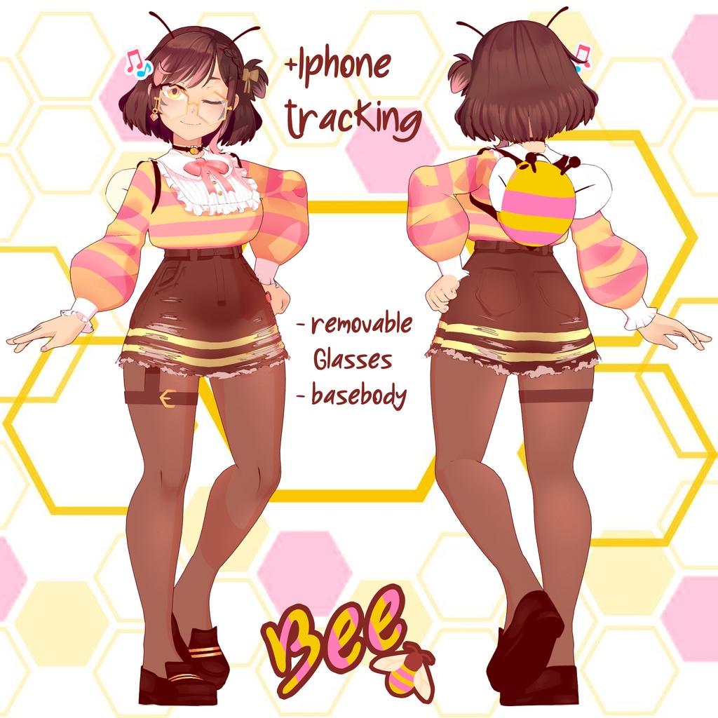 [VRC & VRM Avatar] Bee! [Base body + Iphone tracking] - Pudizu - 2/4