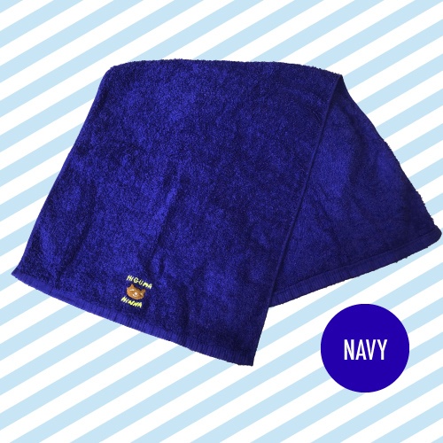 HIGUMAHINNA 刺繍フェイスタオル（ネイビー）