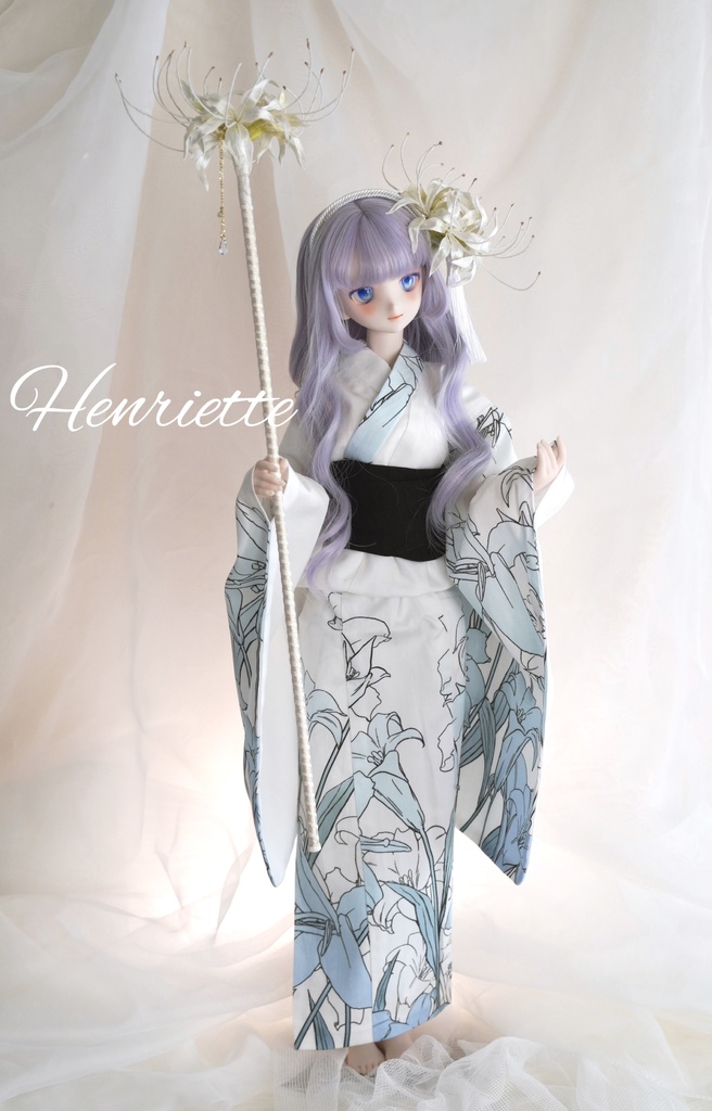 彼岸花のカチューシャと杖