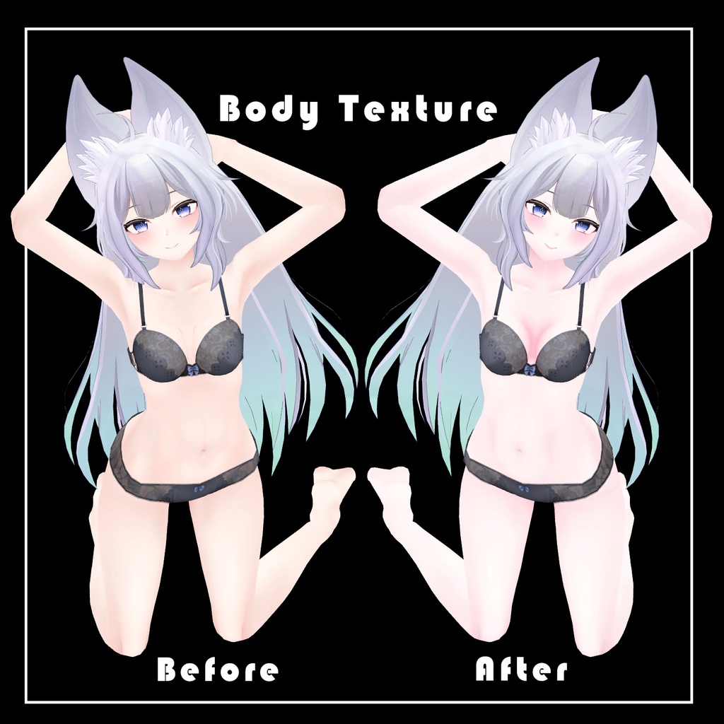 【ウルフェリア】 肌、舌、ネイル - テクスチャー