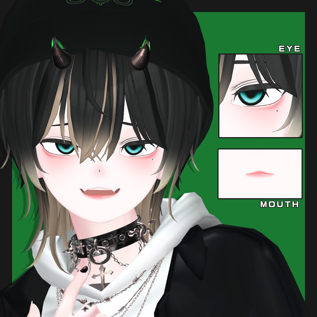 【Grus】中性メイク & 瞳テクスチャ【8色同梱】