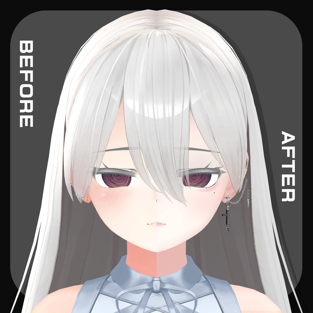 【桔梗-Kikyo】 メンヘラ ‐ メイク & 肌 テクスチャ