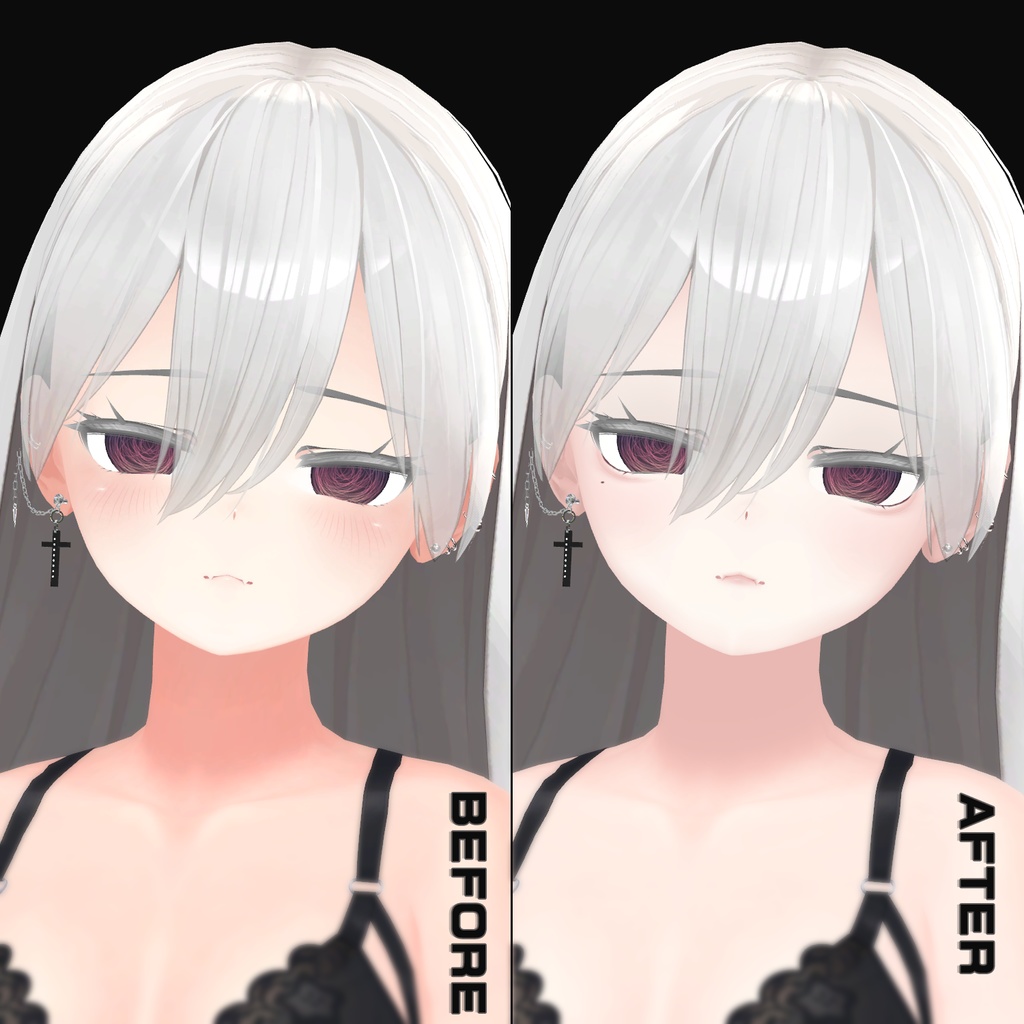 【桔梗-Kikyo】 メンヘラ ‐ メイク & 肌 テクスチャ