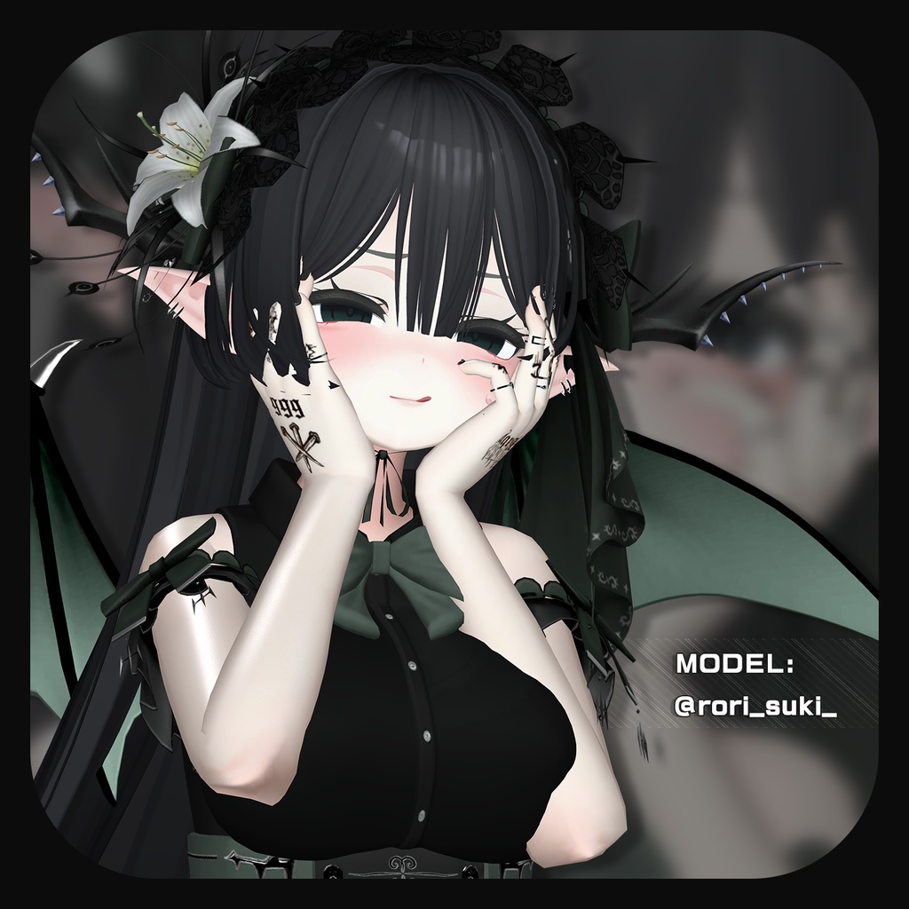 【桔梗-Kikyo】 メンヘラ ‐ メイク & 肌 テクスチャ