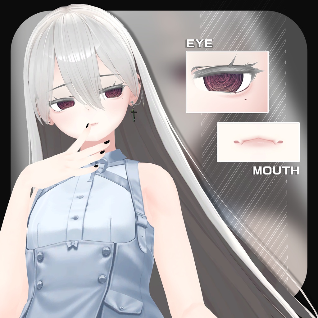 【桔梗-Kikyo】 メンヘラ ‐ メイク & 肌 テクスチャ