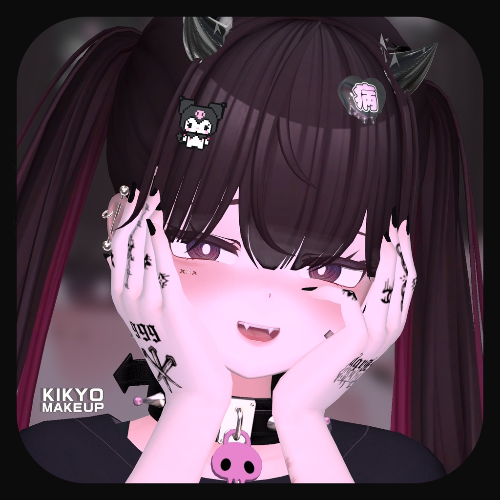 【桔梗-Kikyo】 メンヘラ ‐ メイク & 肌 テクスチャ