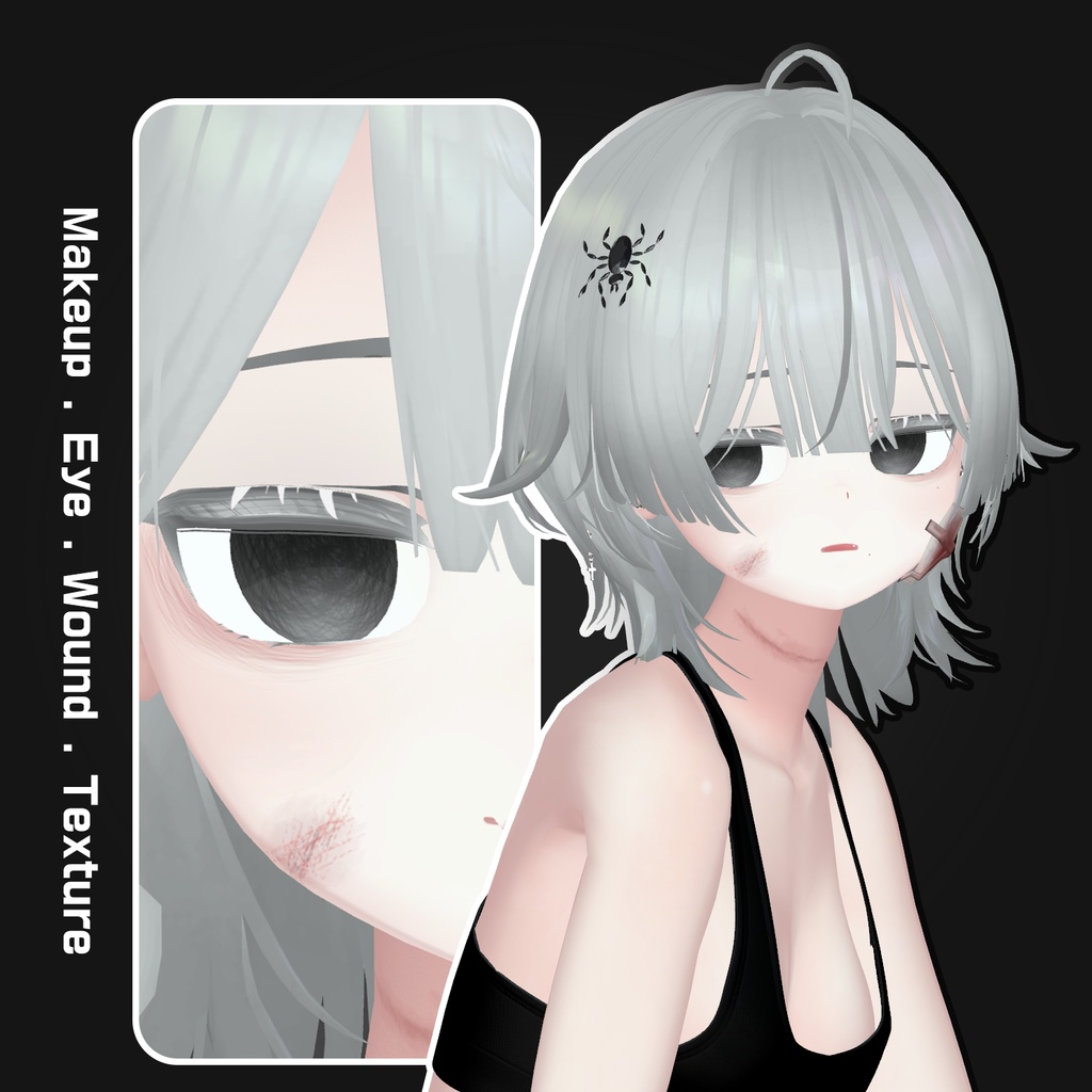 【桔梗-Kikyo】 メイク 、傷 、 瞳テクスチャ【10色同梱】