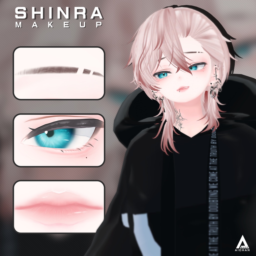 【森羅-Shinra】中性メイク & 瞳テクスチャー