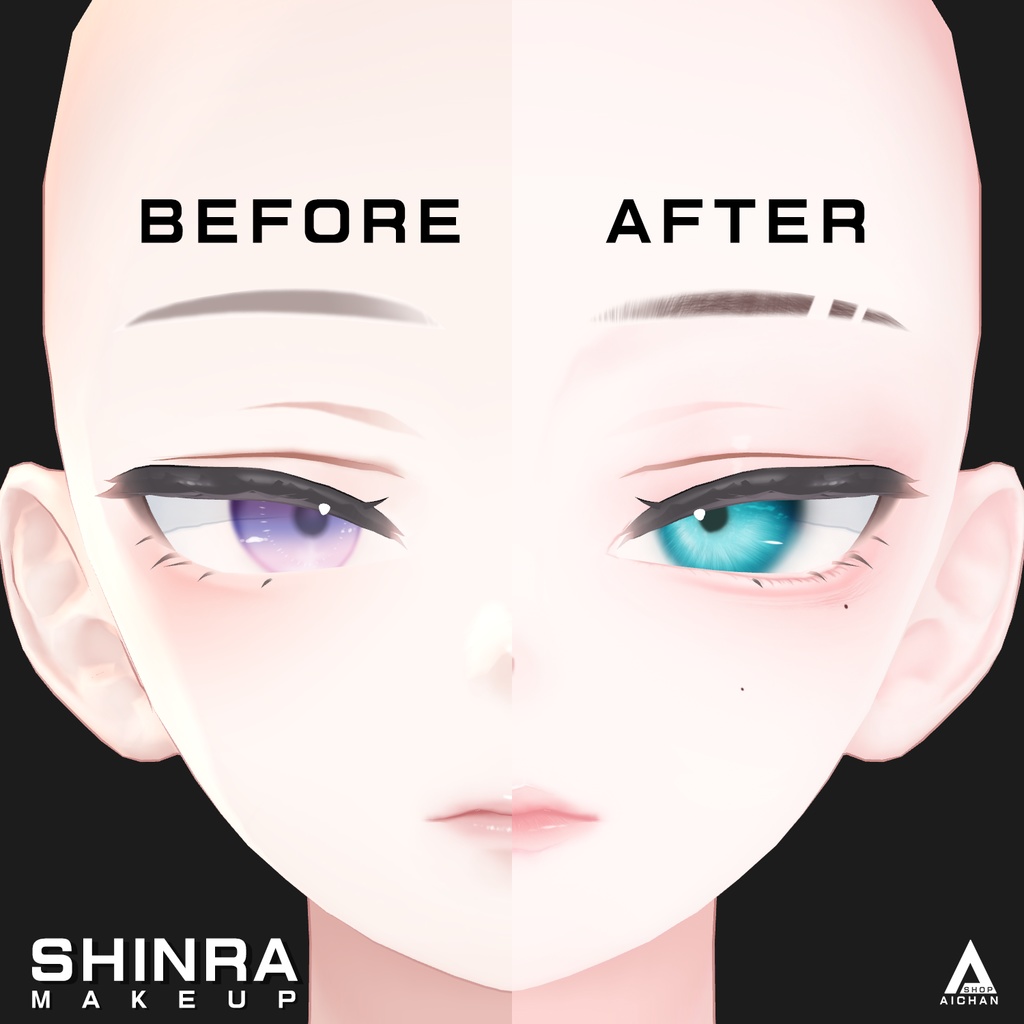【森羅-Shinra】中性メイク & 瞳テクスチャー