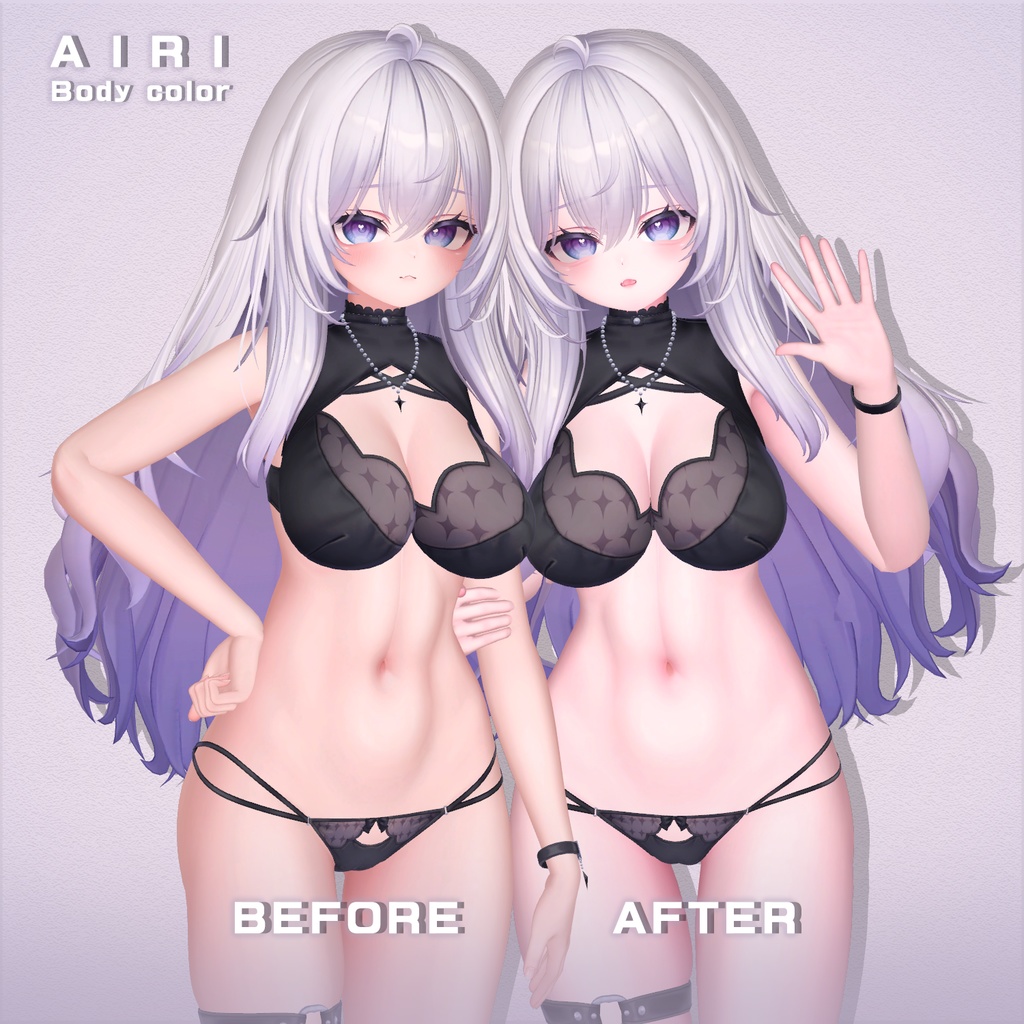 【愛莉】メイク & 肌色 テクスチャ