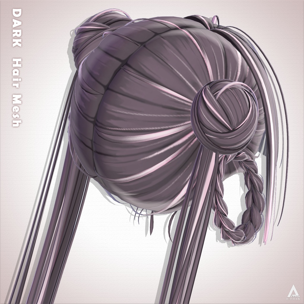 【きりはら製作所】メッシュ ヘア ~ 16色 ~ おだんごツインテール H17