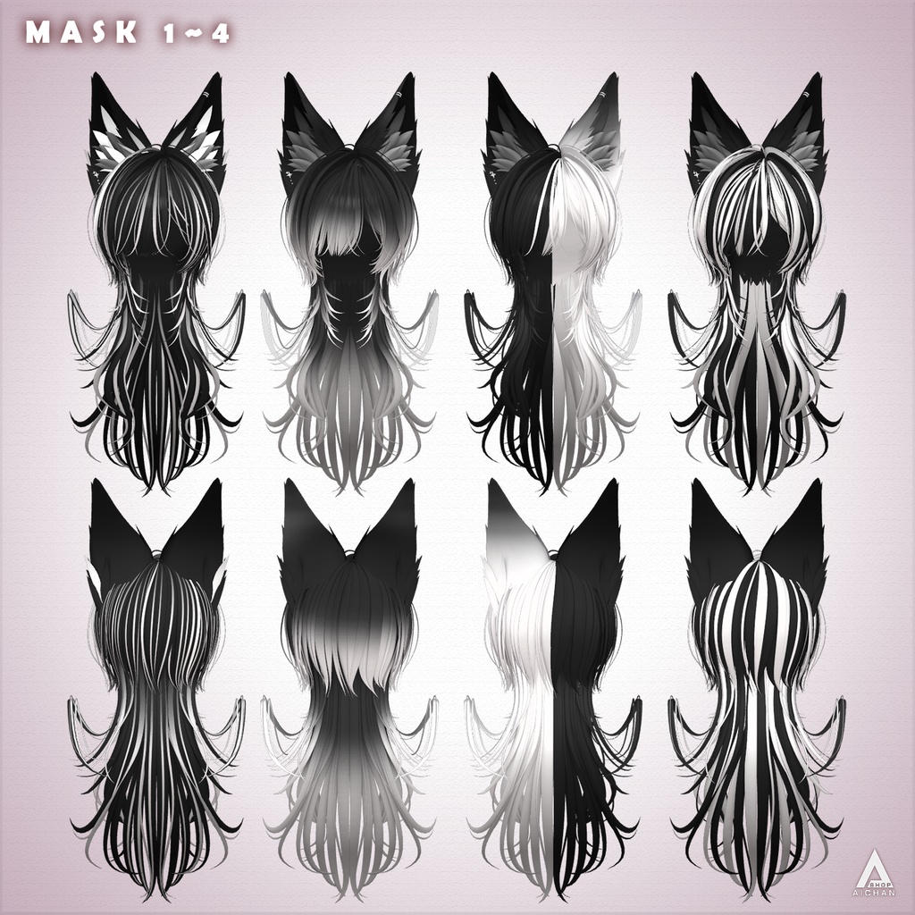 【 PIROUETTE 】メッシュ ヘア ~ 16色 ~ Line Wolf Hair