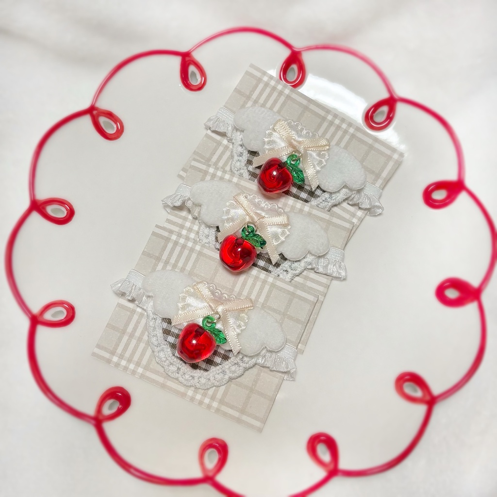 apple pie bib(ちみけもますこっとサイズ)