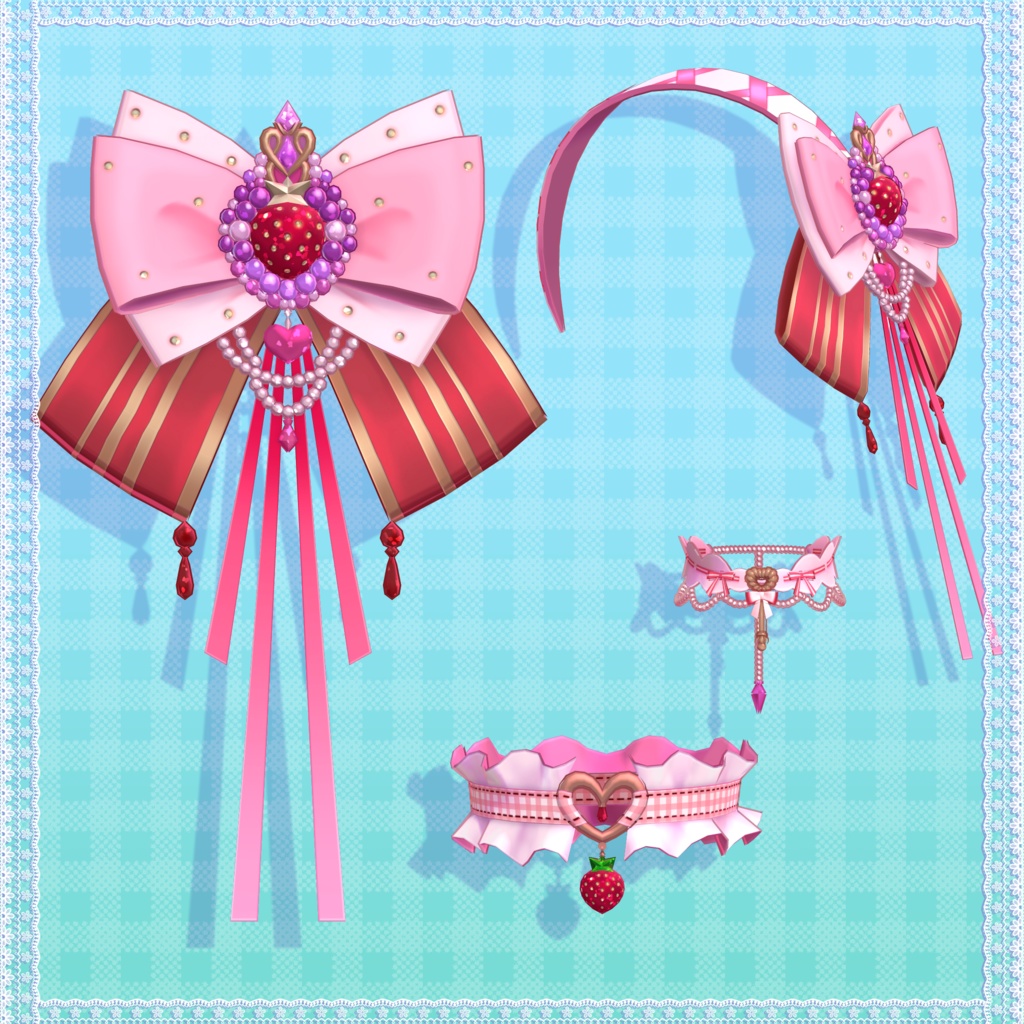 【~9月12日SALE】pot-pourri_d_fraise【アクセサリ】【VRChat】