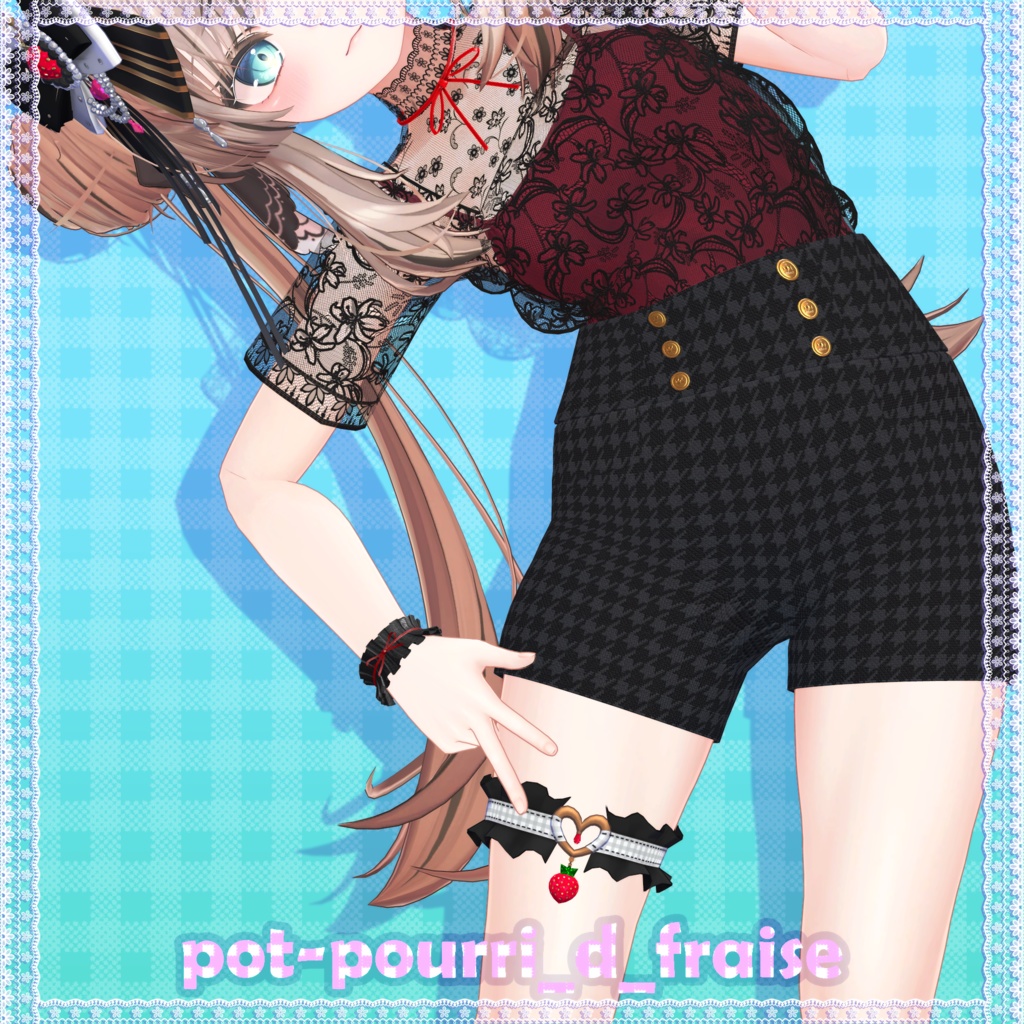 【~9月12日SALE】pot-pourri_d_fraise【アクセサリ】【VRChat】