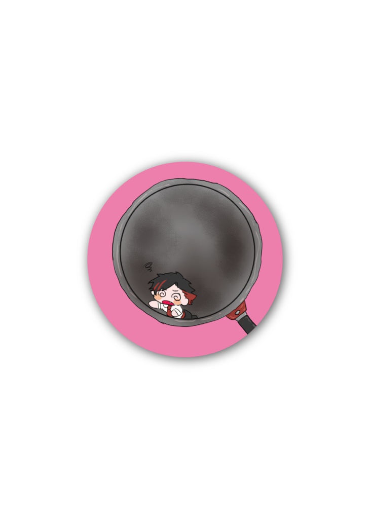 手伝いコックの黒コゲ缶バッジ