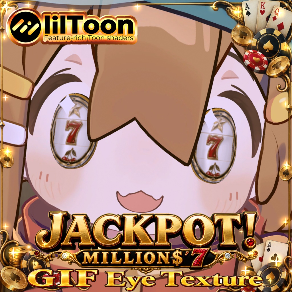 【 SALE中!! 4アバター 対応 】動く‼🎰 𝑱𝑨𝑪𝑲𝑷𝑶𝑻 𝑴𝑰𝑳𝑳𝑰𝑶𝑵💲´ 𝟕 🎲 Texture set