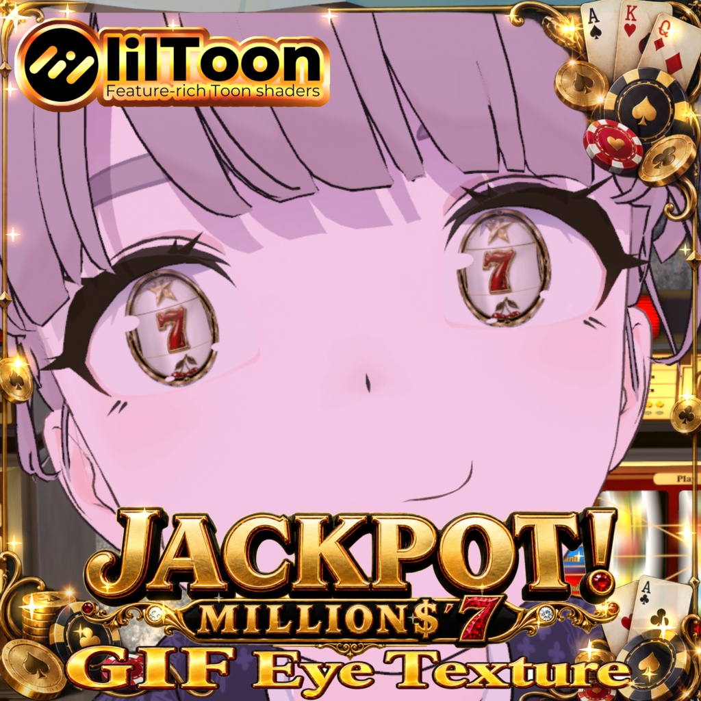 【 SALE中!! 4アバター 対応 】動く‼🎰 𝑱𝑨𝑪𝑲𝑷𝑶𝑻 𝑴𝑰𝑳𝑳𝑰𝑶𝑵💲´ 𝟕 🎲 Texture set