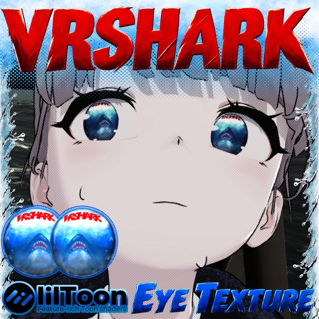 【 6アバター対応 】🦈𝗩𝗥 𝗦𝗛𝗔𝗥𝗞🦈 Eye Texture